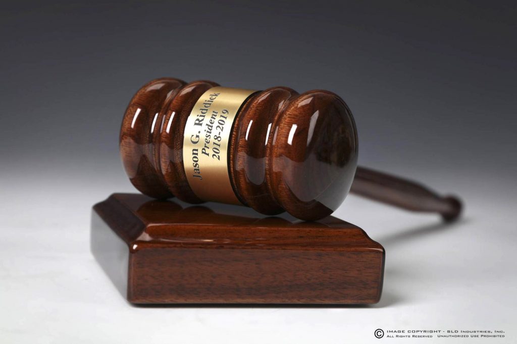 SLD Awards Pianowood and Walnut Customizable Wood Gavel Gift Sets