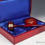SLD Awards Blue Felt Lined Rosewood Laser Engraved Pianowood Gavel and Presentation Box Gift Set